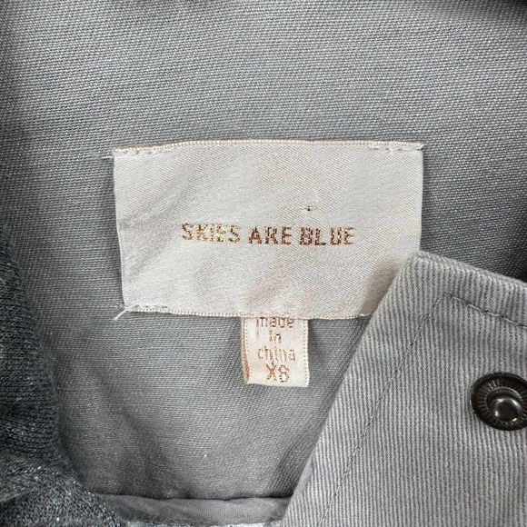Skies Are Blue Jacket XS Embroidered Utility Gray Floral Barn Chore Coat - Picture 8 of 16